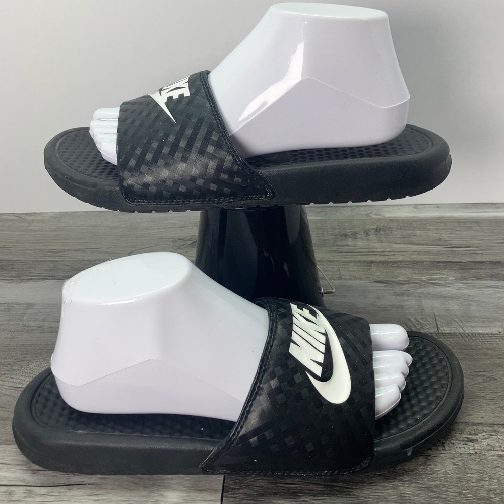 Nike Benassi JDI Black White womens Slide Sandals 343881-011 Size 9